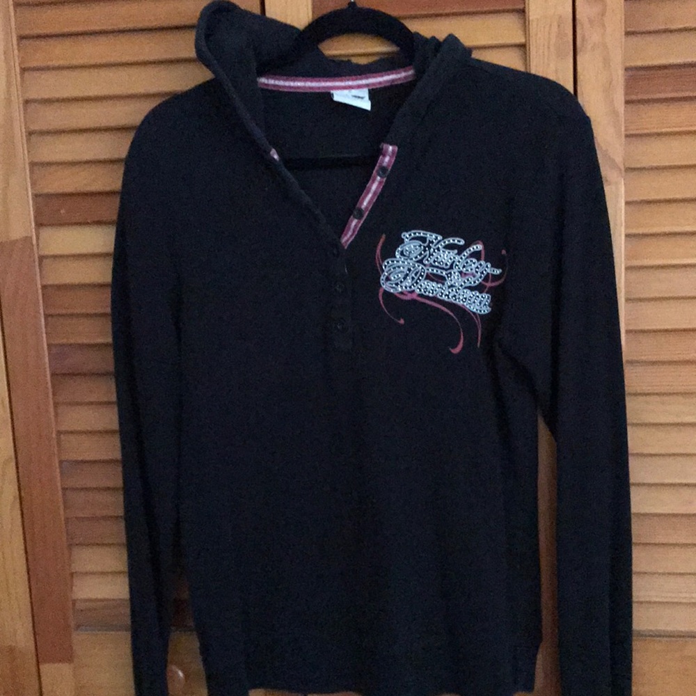 HARLEY DAVIDSON LS pullover waffle shirt with hood